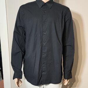 Express Black Casual Button Down Shirt Classic Fit